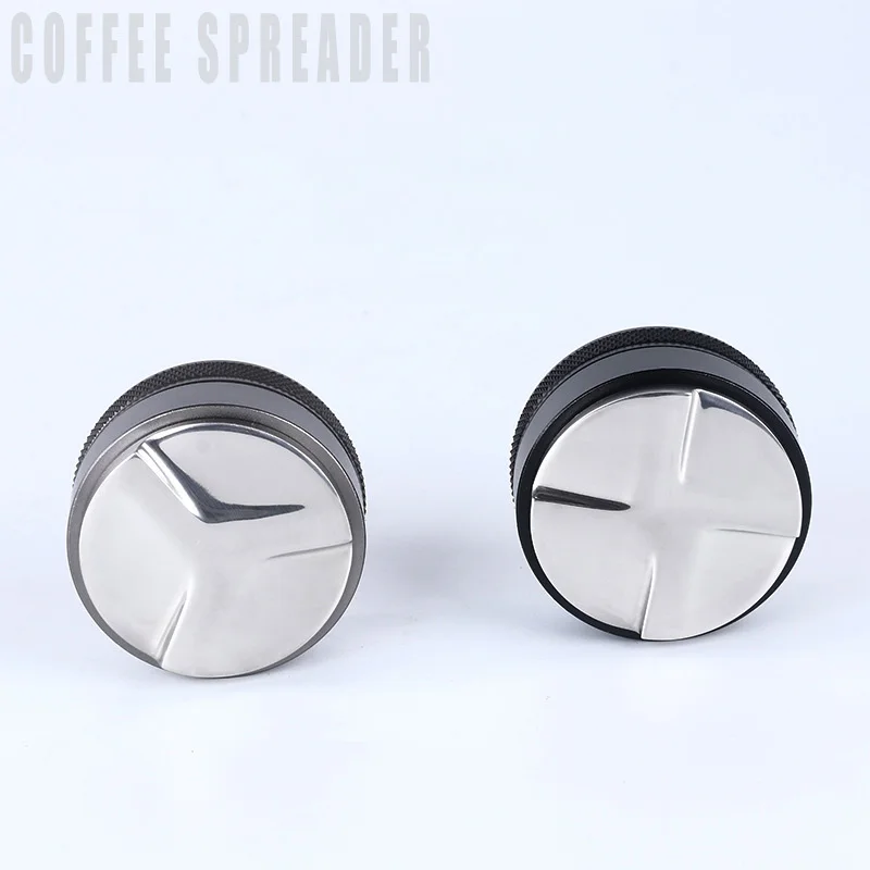 

Italian Stainless Steel Coffee Cloth Powder Macaron Design Three-leaf Four-leaf Powder Sweeper Height Adjustable Powder Press