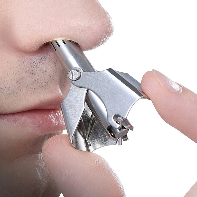 

Manual Ear and Nose Hair Trimmer Stainless Steel Painless Professional Rotary Hair Clipper Washable Ear Hair Cutter with Brush