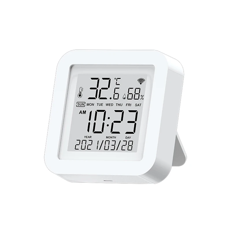 wifi multifunction thermometer hygrometer automatic electronic temperature humidity monitor clock by smart life app control lcd free global shipping