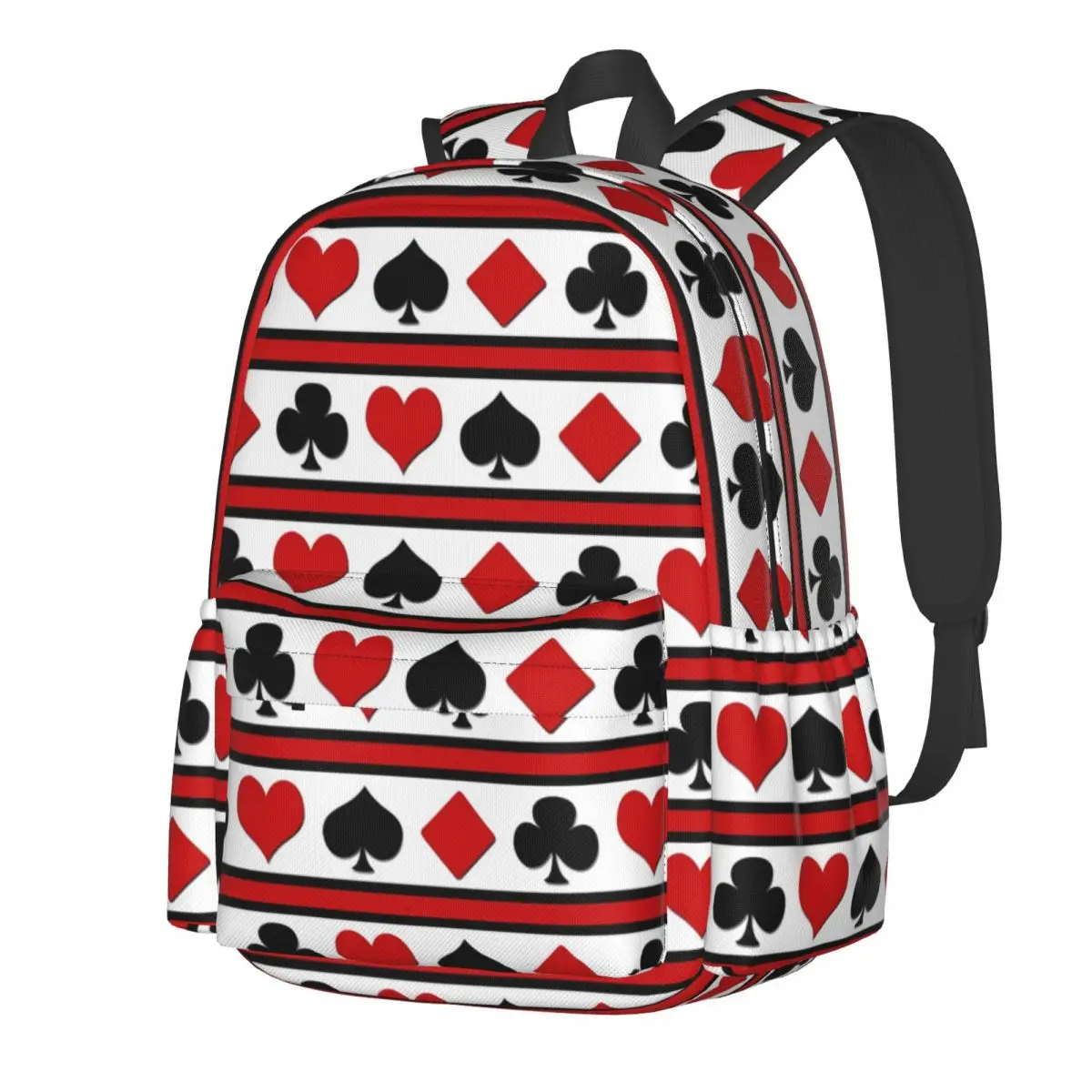 

Playing Cards Print Backpack Four Card Suits Sport Backpacks Women Cool School Bags High Quality Breathable Rucksack