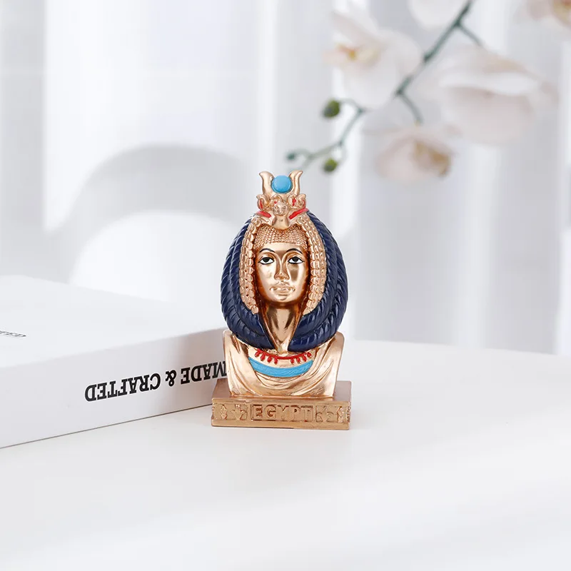 

Ancient Egyptian Goddess Sculpture Home Furnishing Decoration Creative Queen Head Living Room Entrance Resin Crafts