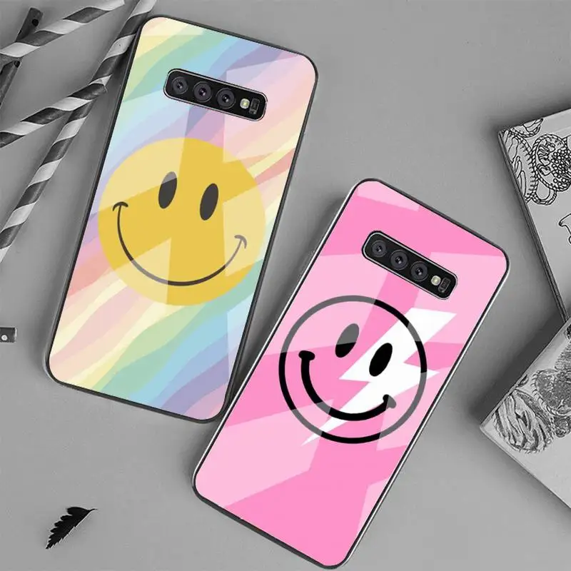 

Smiley Rainbow Phone Case Phone Case Tempered Glass For Samsung S20 Ultra S7 S8 S9 S10 Note 8 9 10 Pro Plus Cover