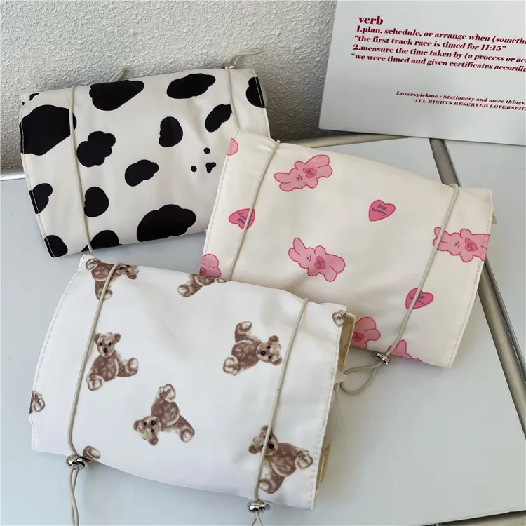 Women Retro Makeup Storage Bag Bear Cosmetic Necesserie Organizer Travel Toiletry Bags Cute Pencil Case |