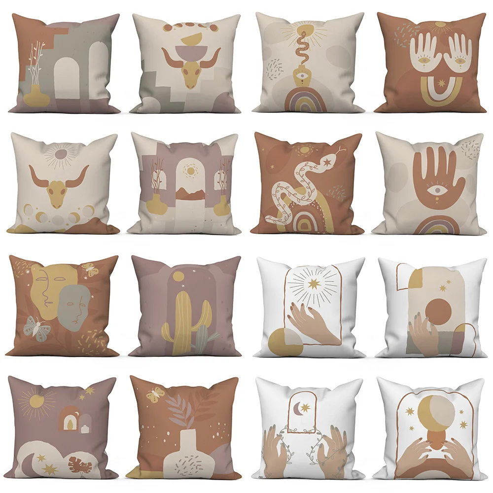 

Скандинавский чехол для подушки с абстрактным рисунком, декоративный чехол из полиэстера для подушки, домашний декор для дивана, подушка