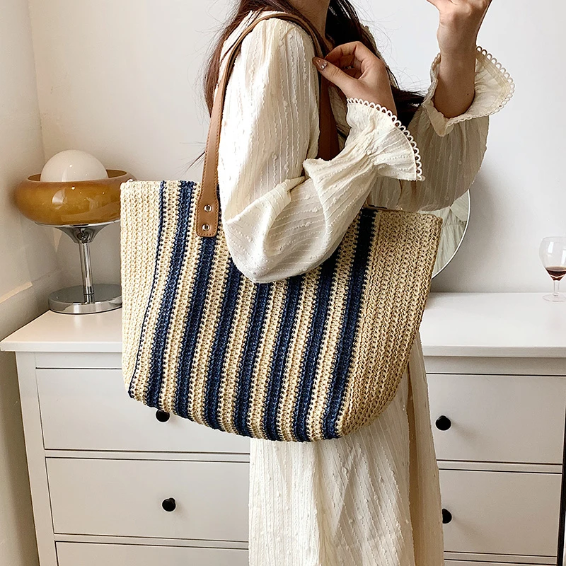 

Woven Women's Bag Shoulder Bag Large Capacity Handbags Unisex Minimalist Top Designer Handmade High Quality Shopping Bag Casual