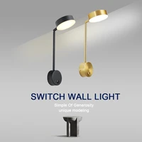 simple 350%c2%b0 rotation led wall lamps for bedroom bedside with switch indoor 9w led wall lights wall sconce for living room aisle