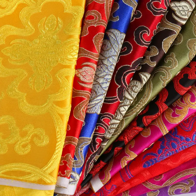 

100x150cm Brokat Jacquard Kain Sutra Bunga Kostum Satin Bahan untuk Jahit Cheongsam dan Kimono Menjahit Patchwork Kain