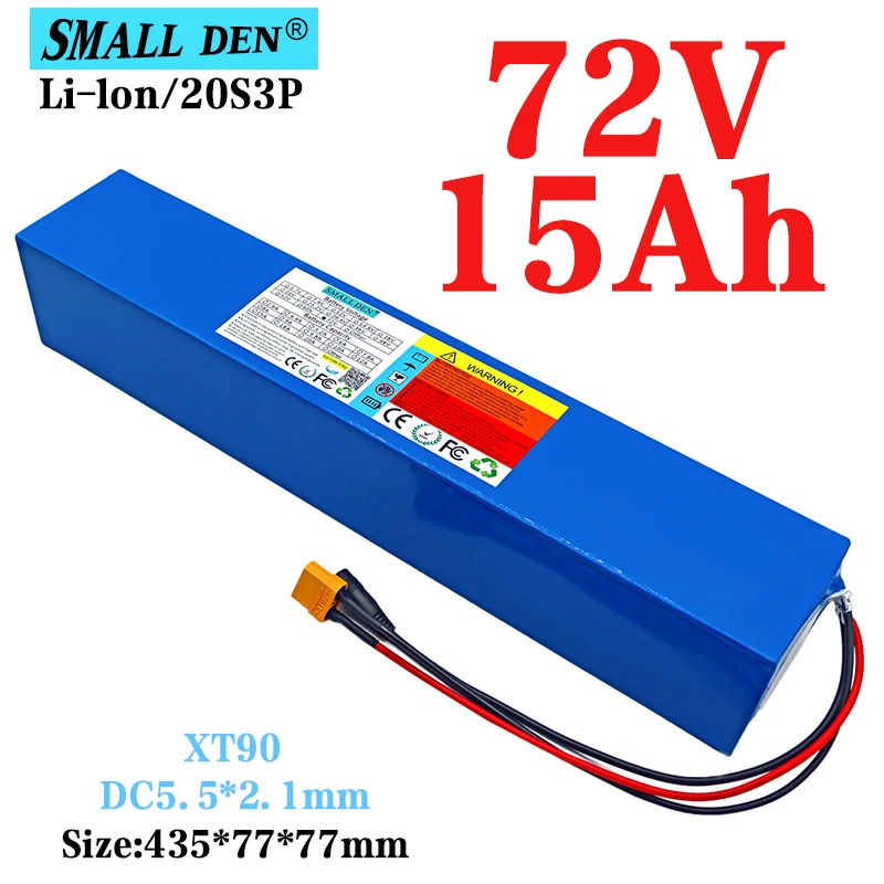 

Блок литиевых батарей 72 в 15 Ач 21700 20S3P 1000 Вт-3000 Вт для электрического велосипеда скутера, перезаряжаемая батарея со встроенным одним портом 40A...