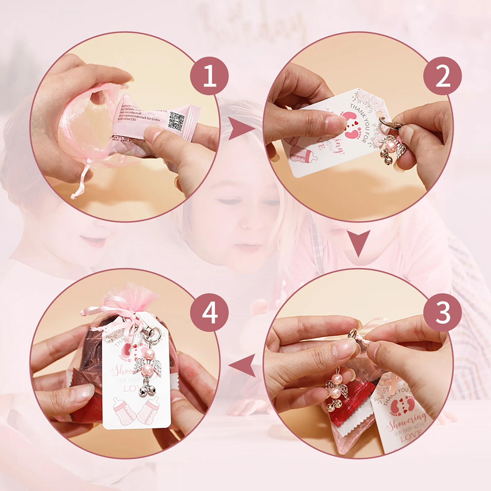 

24 Pieces Guardian Angel Charm KeychainsCreative Baptism Souvenirs Wedding Favors For Guests Angel Pendant For Baby Shower