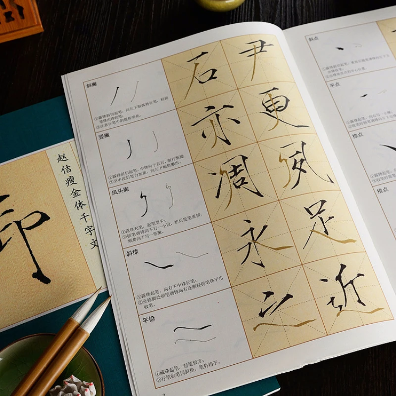

Chinese Shou Jin Ti Brush Pen Calligraphy Copybook Thousand Characters Song Huizong Tutorial Cuaderno Para Copiar