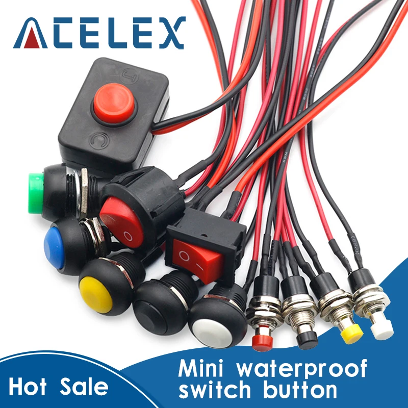 

Push button switch waterproof small car circuit wire speaker electrical mini boat shape round line