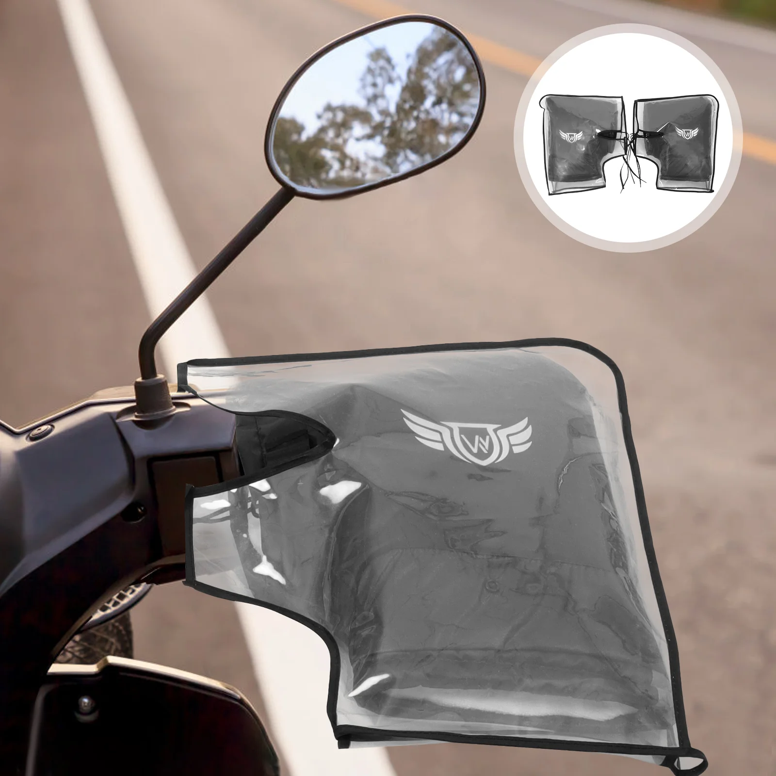 

Thermal Hands Gloves Scooter Warm Waterproof Warmer Warming Pu Motorcycle Handlebar Riding