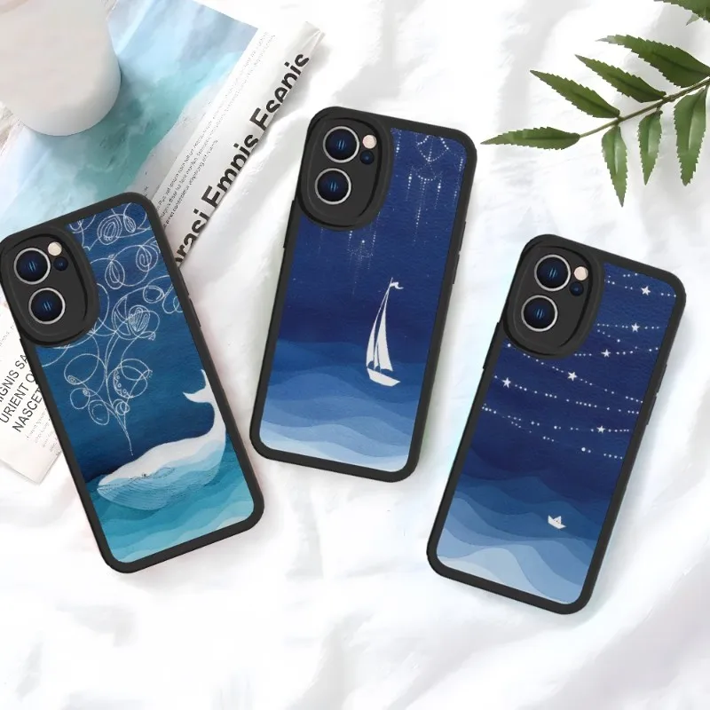 

Fairy Tale The Sea Phone Case For Huawei P50 P40 P30 Nova10 Nova9 Nova8 MATE50 MATE40 MATE30 Lambskin Silicone Cover