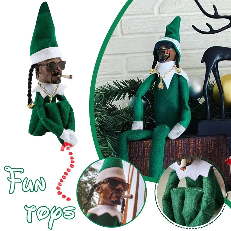 

Snoop on A Stoop Christmas Decoration Elf Doll Spy on A Bent Patrick's Day Resin Doll Home Desktop Decor New Year Gift Toy