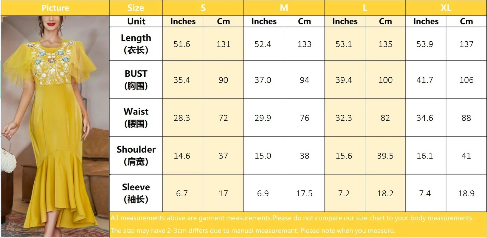 Eid Muslim Arabic Dress Women Arabian Party Gown Moroccan Kaftan Abaya Dubai Summer Yellow Mesh Patchwork Short Sleeve Dresses