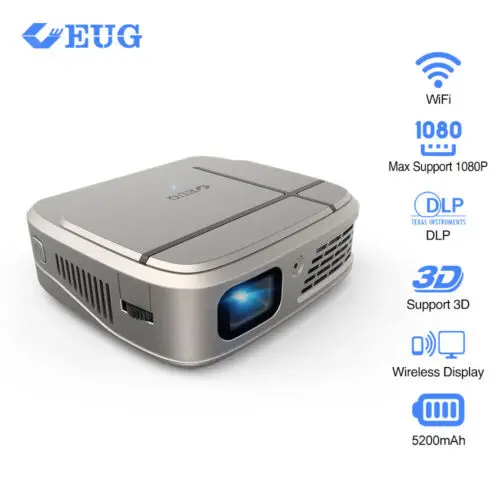 

Портативный проектор 1080p HD 3300 люмен DLP 3D WiFi для фильмов, игр и спорта