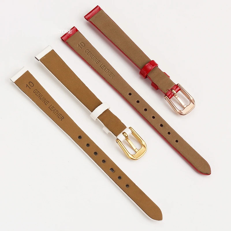 Часы женские ультратонкие из воловьей кожи глянцевые универсальные маленькие