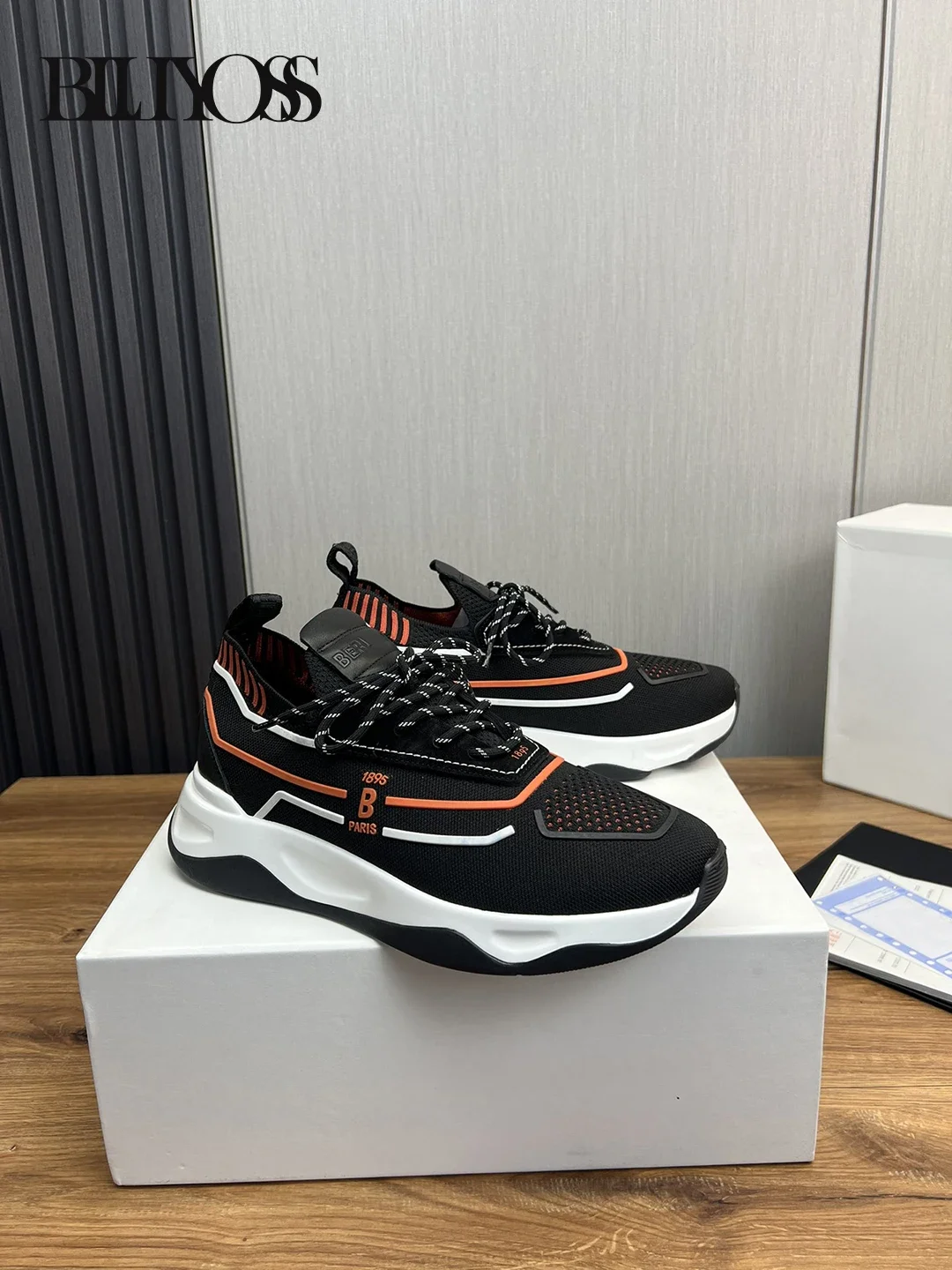 BLLIYOSS 1895 Мужская обувь новинка 2024 из воловьей кожи высокое плетение высокая