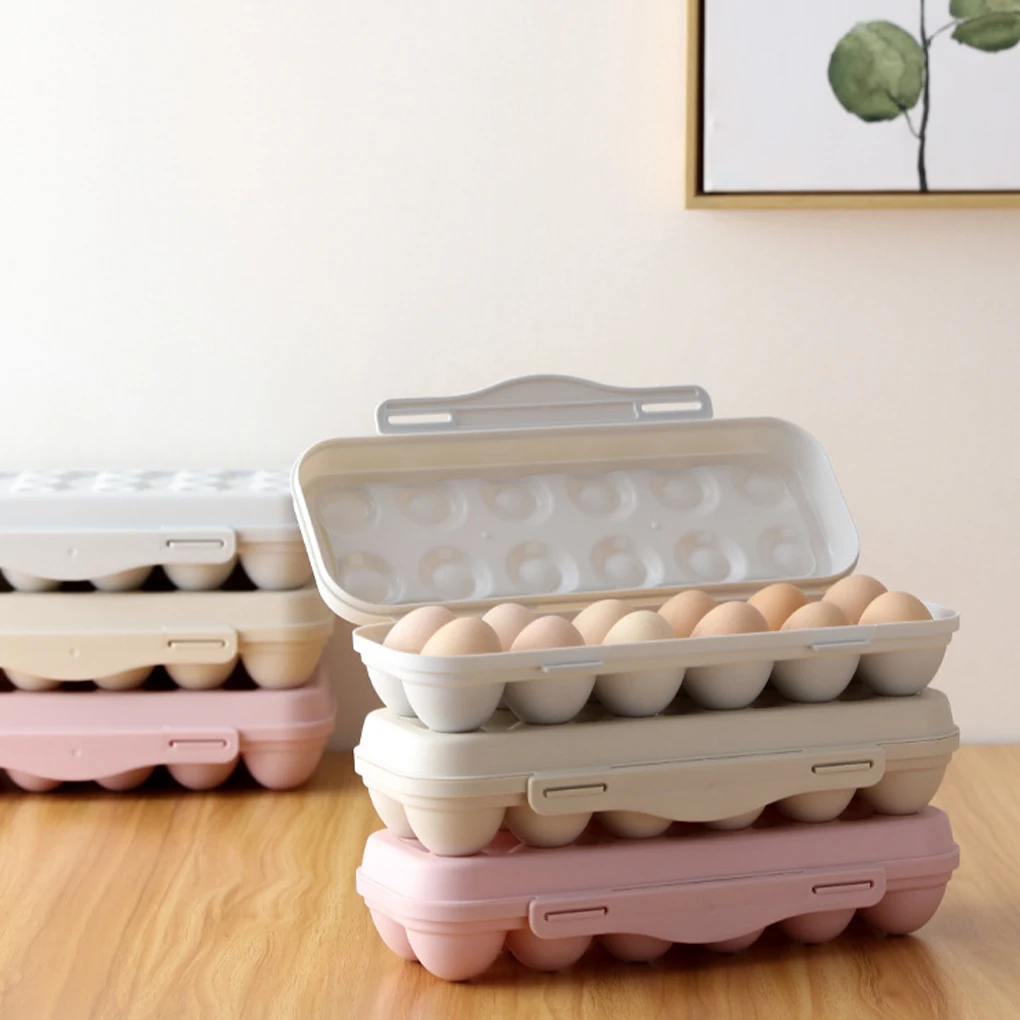 

Egg Storage Box Stackable Plstic Egg Holder Grids Storage Organizer with Snap Cap Egg Organizer Home Kitchen Accessory