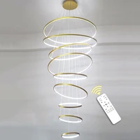 modern simple led rings lamp pendant light lustres fixture living room kitchen dining table pendant lamp chandeliers circle ring