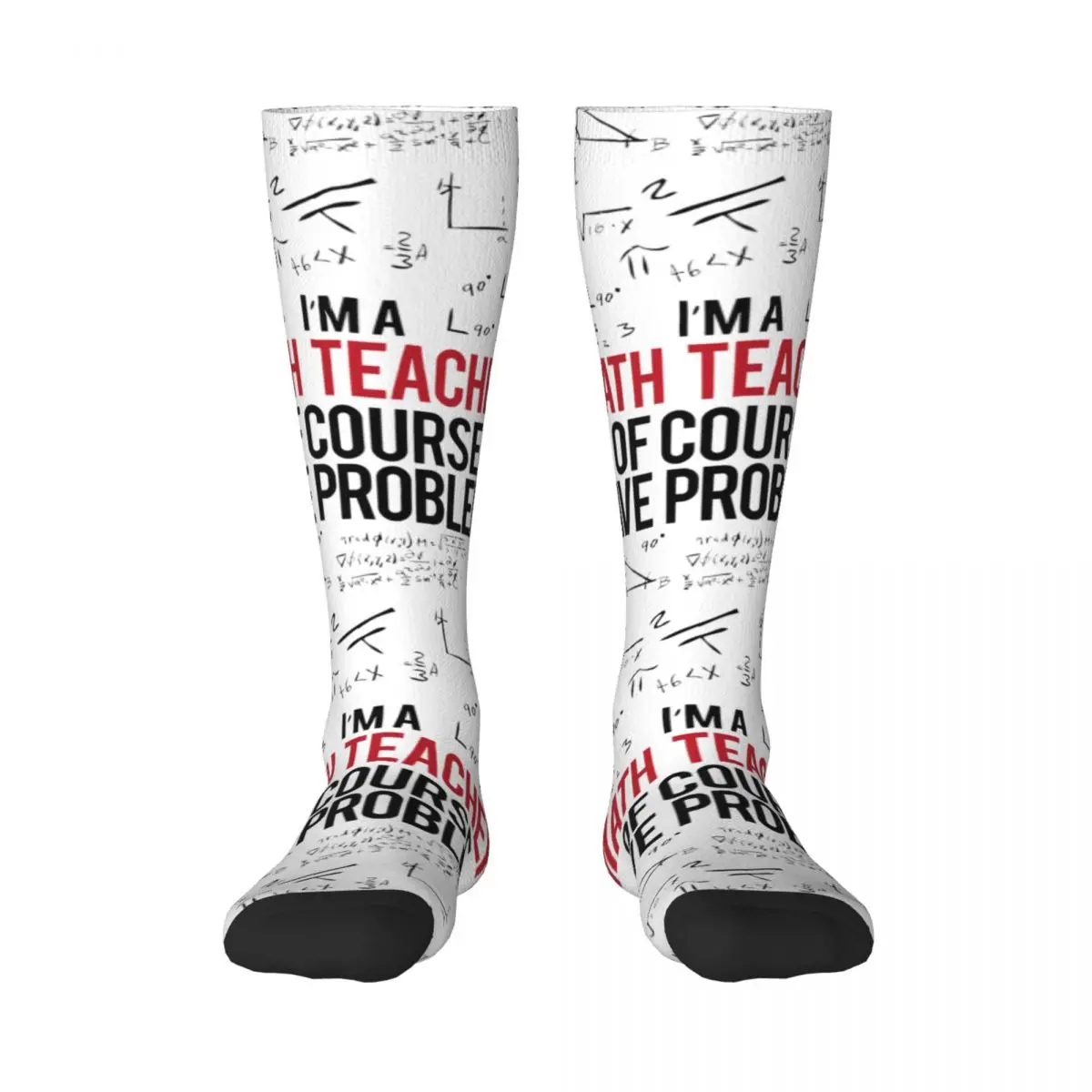 

A Simple Question Math Teacher 13 Adult Stockings Vintage High elasticity Color contrast socks INS style Compression Socks
