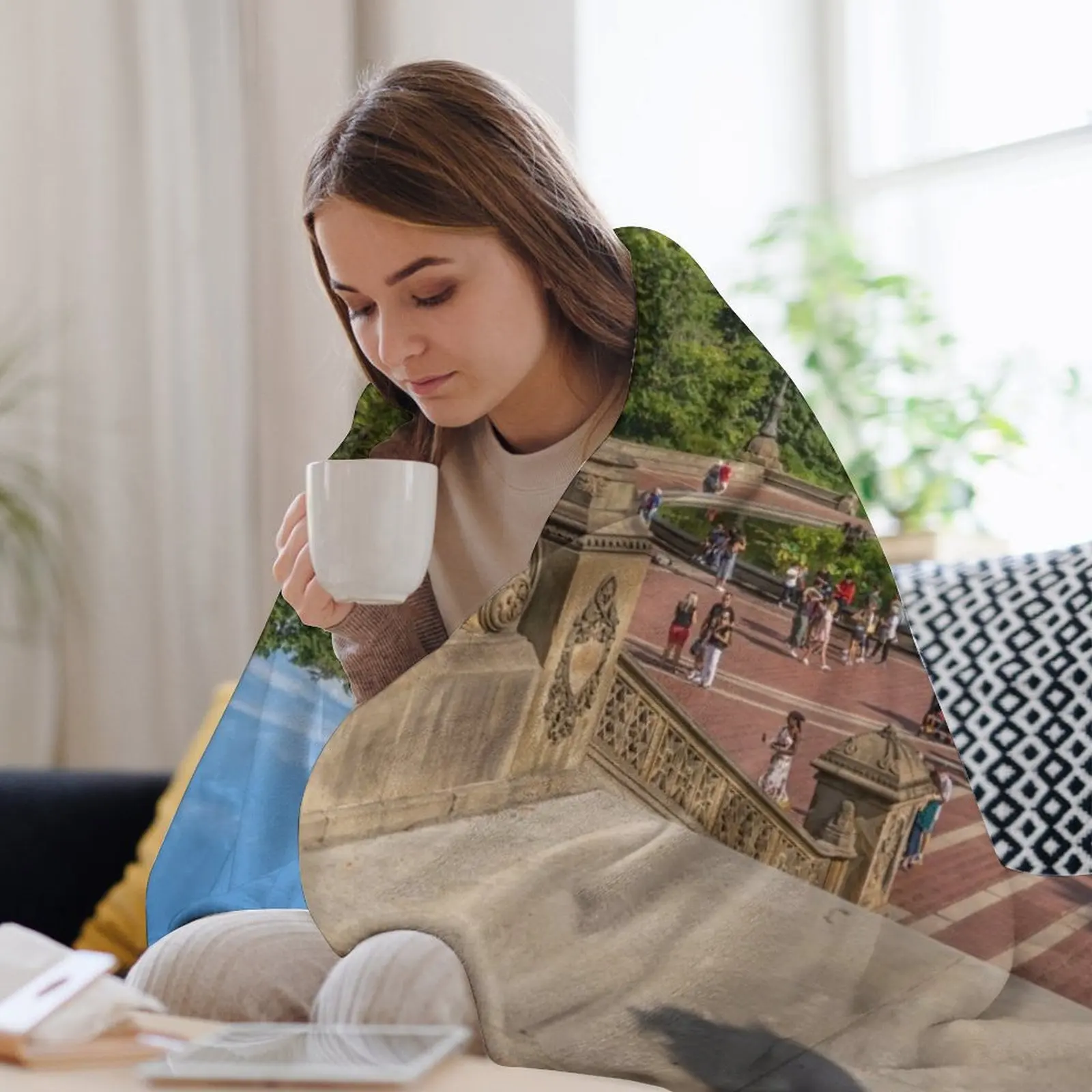 Одеяло Day at Bethesda Terrace на заказ косплей аниме плед диване одеяла