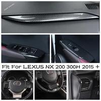 carbon fiber interior kit for lexus nx 200 300h 2015 2020 car steering wheel button frame decoration window lift cover trim