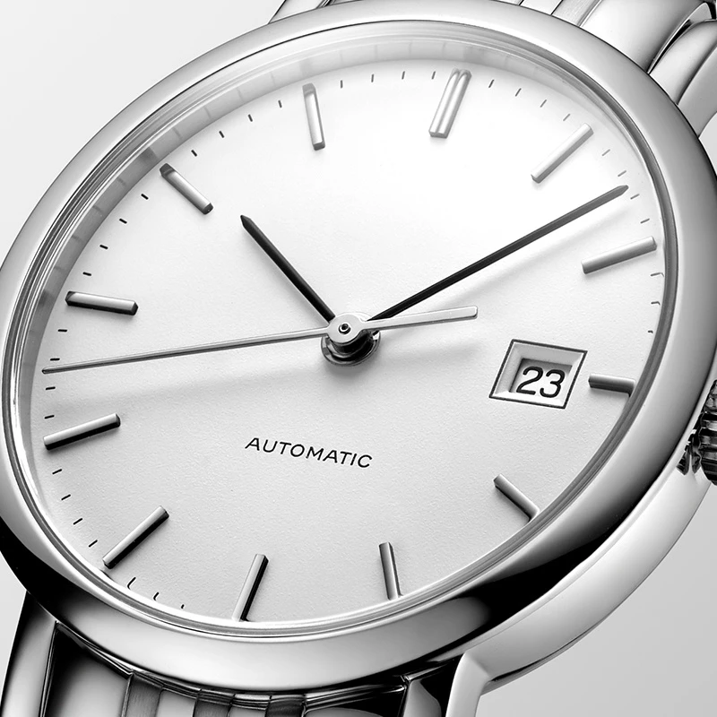 

Высококачественные женские механические Автоматические часы Boya с белым циферблатом, браслет из нержавеющей стали с сапфировым стеклом