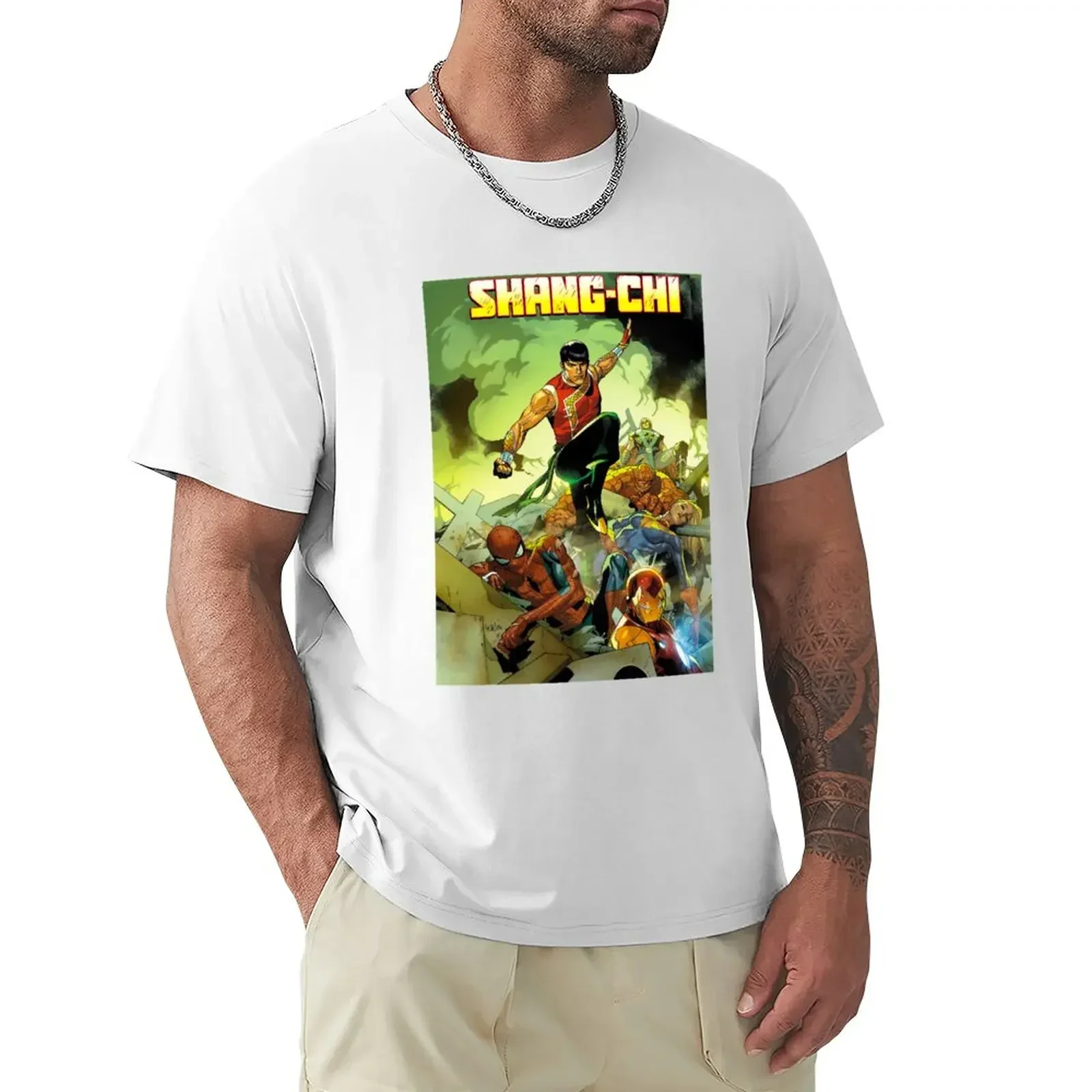 Мужская и женская футболка Shang Chi черная хлопковая Футболка с защитой от пота в