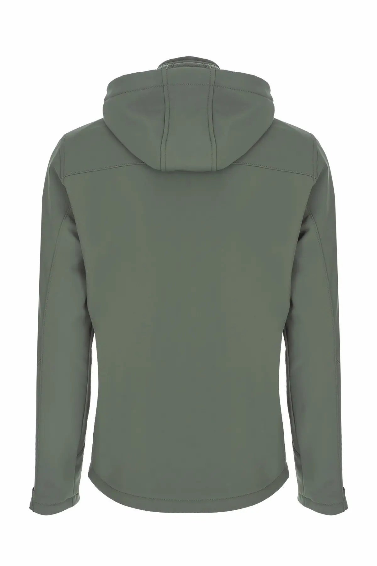 Men's Khaki Green Softshell Ici Shearling Inner Pockets Waterproof And Windproof Coat