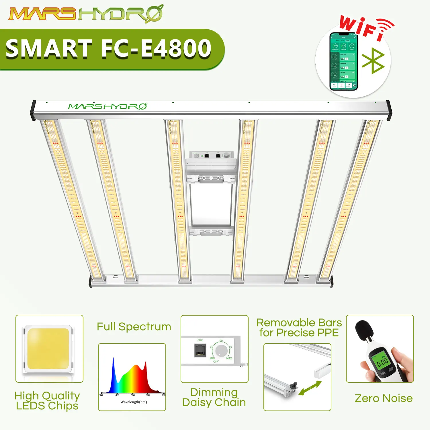 Bars Full Spectrum Medical Dimmable Commercial Indoor Lamp For Veg Flower