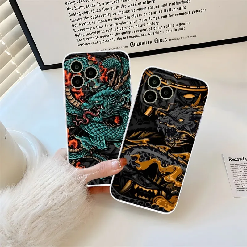 Чехол для телефона с рисунком дракона 2023 хит продаж прозрачный чехол Iphone 14Pro 11 12 14