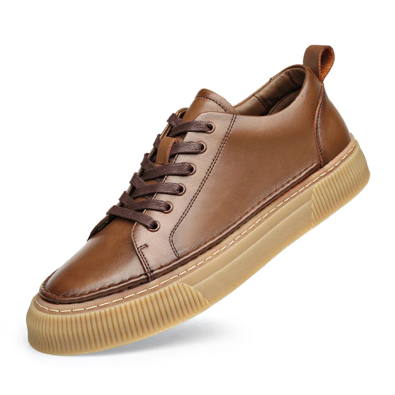 

Europe 2022 Spring and Autumn new leather shoes men's shoes Leather fashion casual trend retro men's board shoes 729
