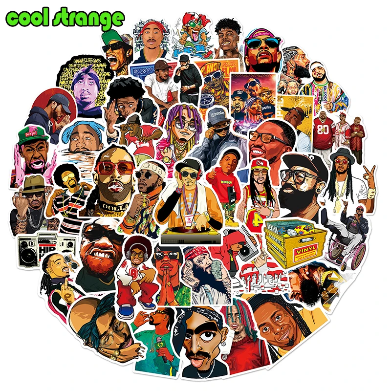 

10/30/50pcs Hiphop Personality Rap Cool Singer Graffiti Stickers Guitar Car Suitcase Scooter Notebook Waterproof Sticker Diy