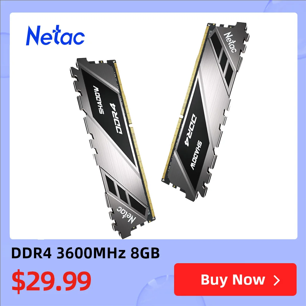 Оперативная память Netac DDR4 3600 МГц 8 Гб оперативная Память настольная XMP2.0 разгон 1 35