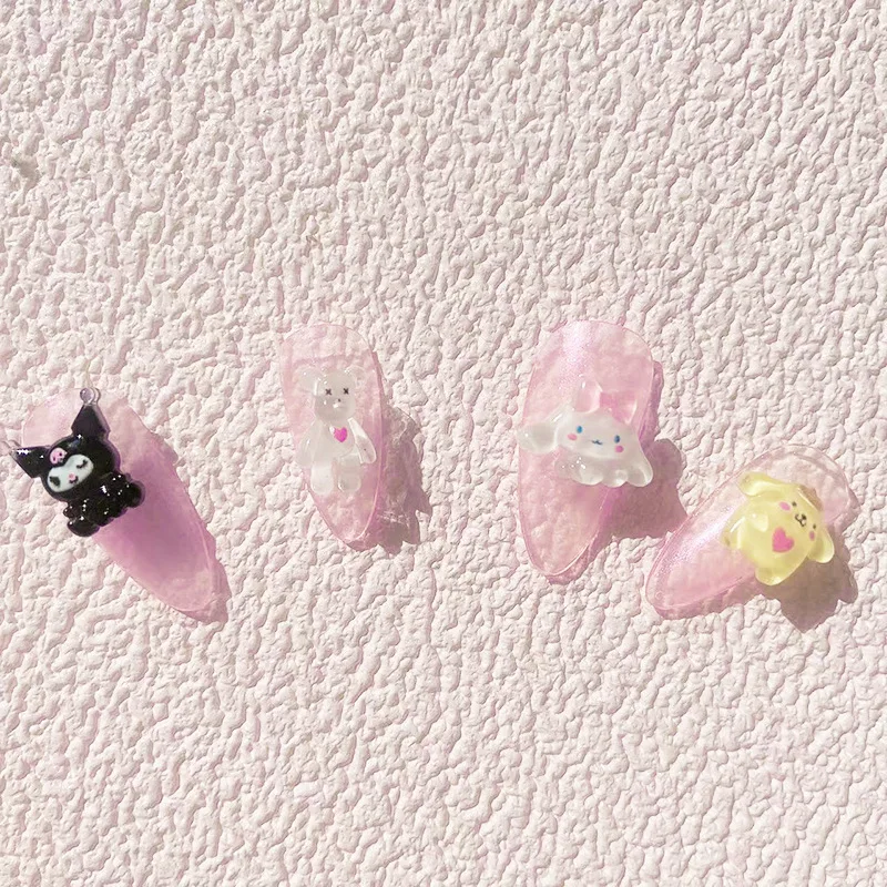 

Kawaii Sanrio Hello kitty Melody Kuromi Cinnamoroll Cute Cartoon Sweet Cool Resin Nail Art Jewelry Nail Art Animal Jewelry