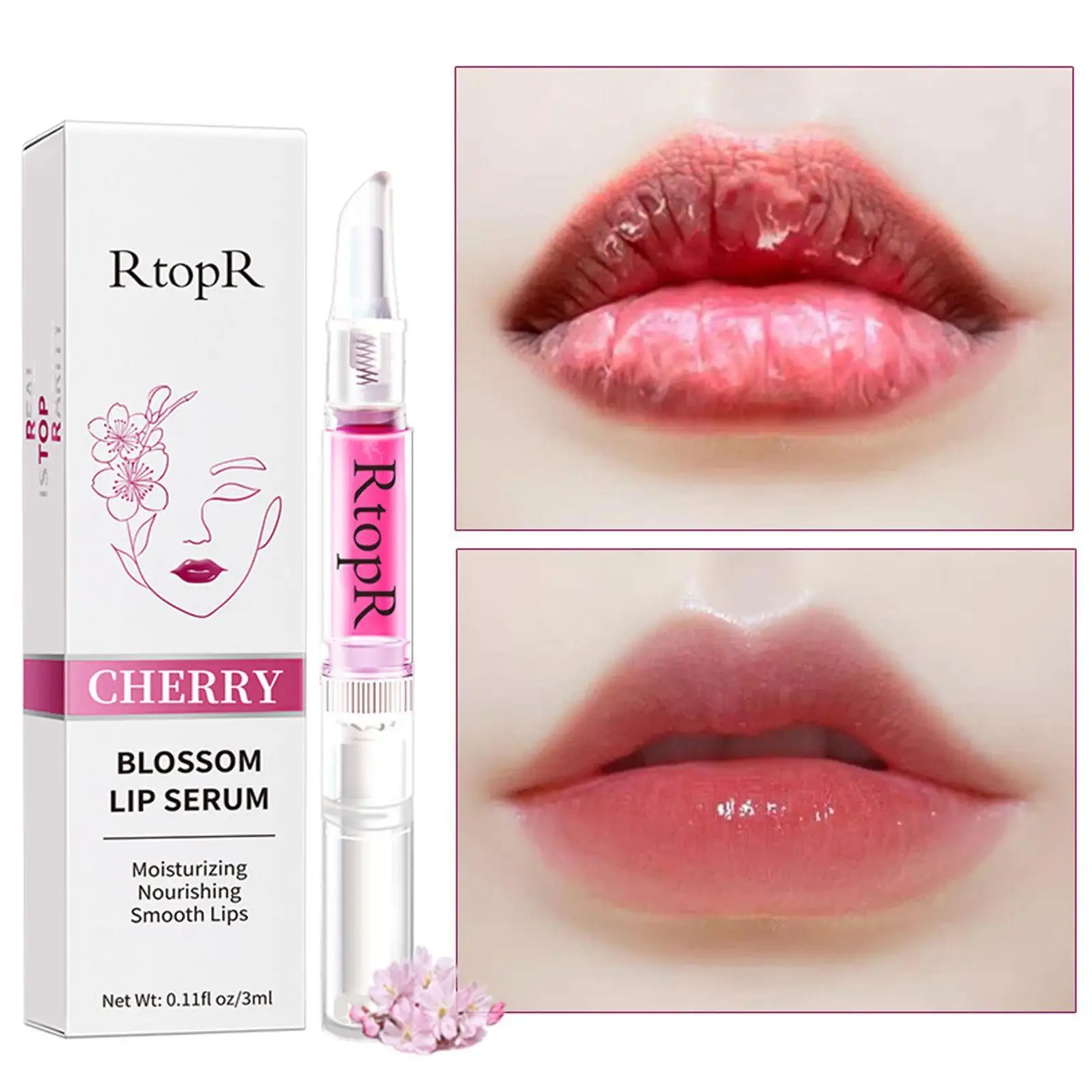 

Lips Serum Balm Plumper Lip Reduces Fine Lines Brighten Lipgloss Anti-Drying For Women Pink Lips Instant Volumising
