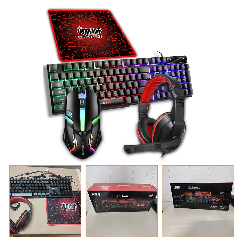 

1 Set 4 In 1 Backlit Gaming Keyboard and Combo with Headset and Pad