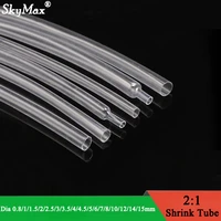 diameter 0 8mm 15mm super thin wall flexible earphone line heat shrinkage tube cover professional audio wire sleeve wrap clear