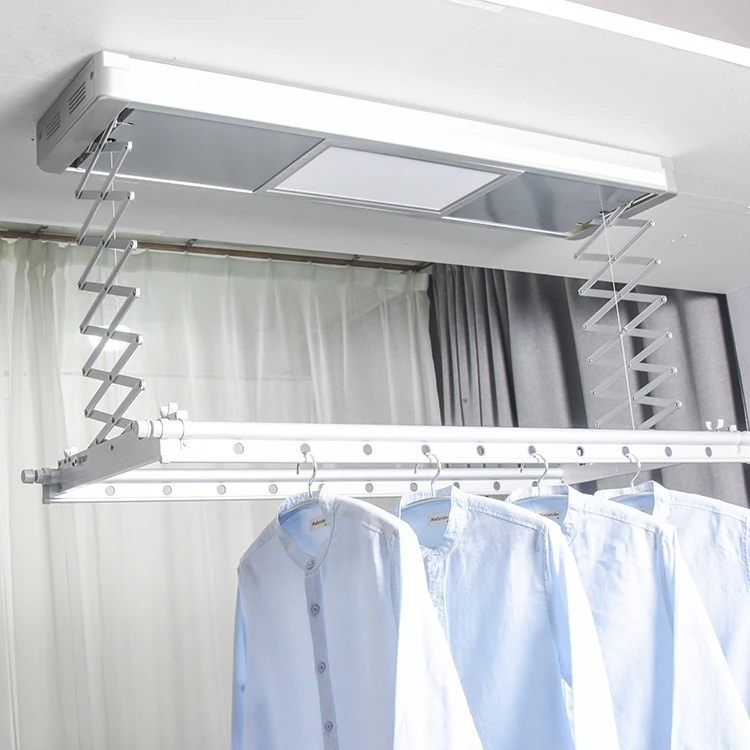 50% off Electric foldable laundry clothes clothing drying hanging cloth rack hangers automatic ceiling clothes dryer enlarge