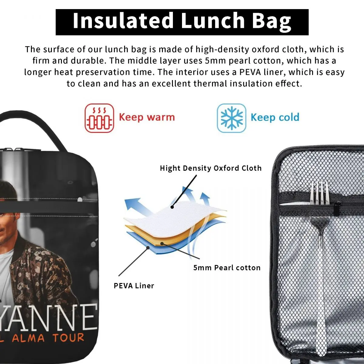 Термоизолированная сумка для ланча Bopakal Chayanne с Альма-тур 2019 путешествий