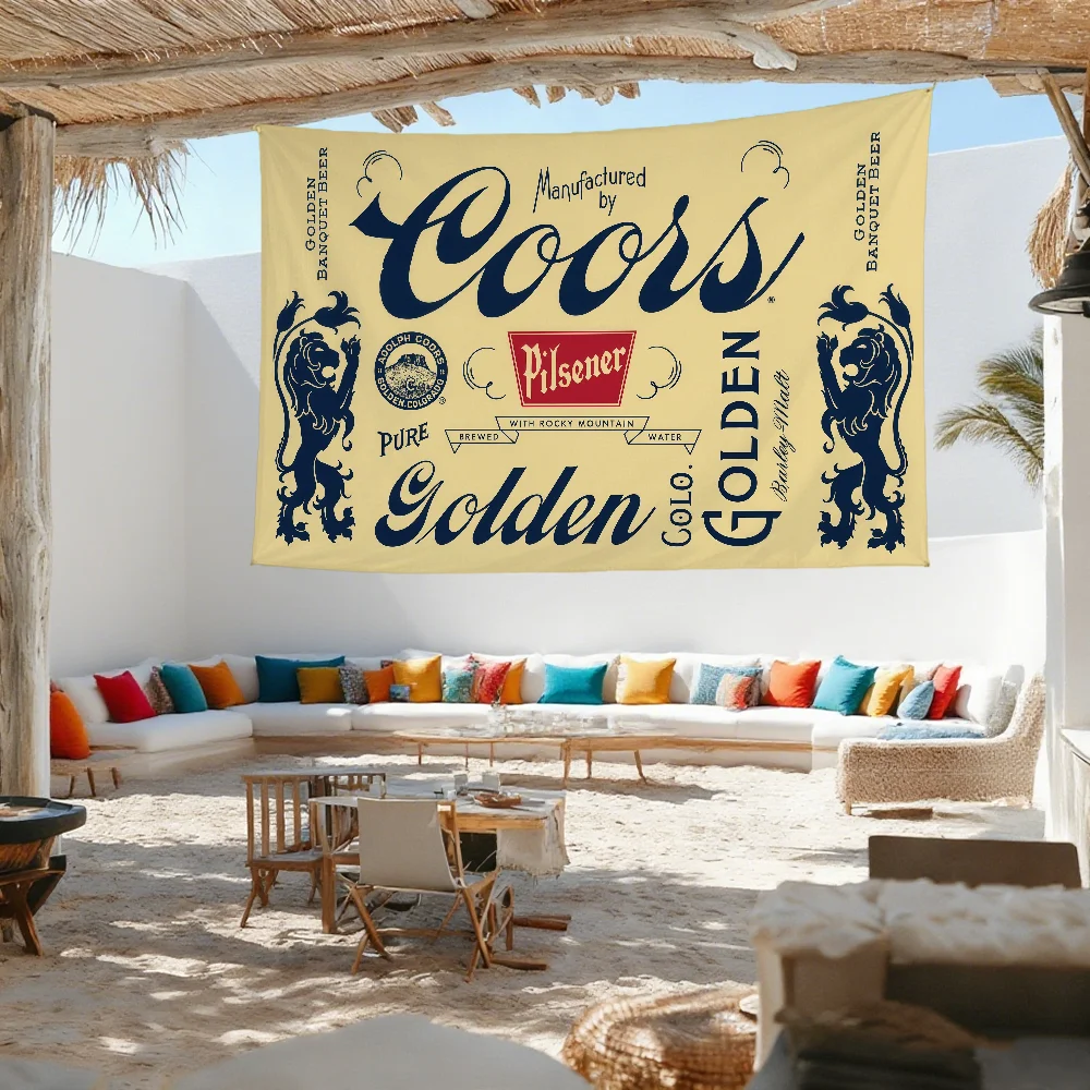 Фото Флаг с логотипом пива C-Coors Banquet для кемпинга, пикников, вечеринок, украшения дома, баннер для декора на открытом воздухе №2