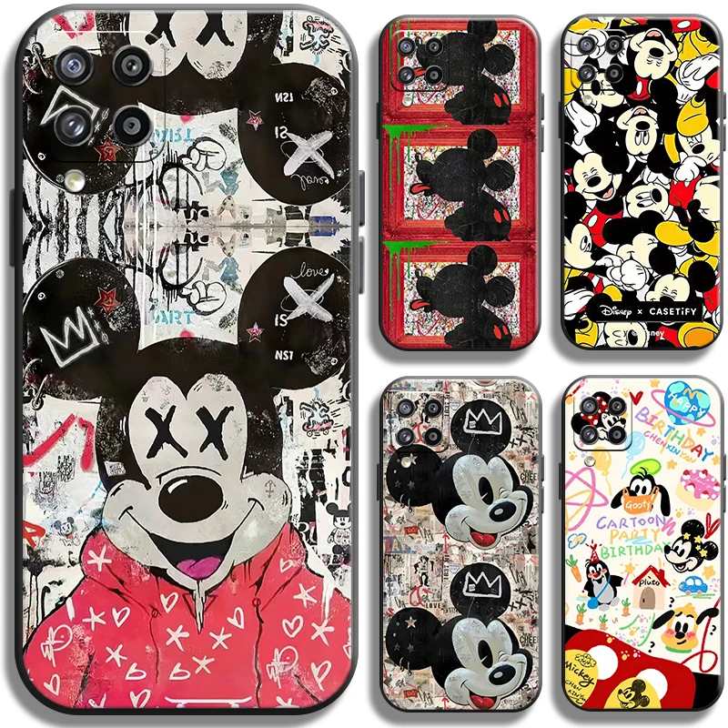 

Disney Cartoon Mickey Graffiti Phone Case For Samsung Galaxy M11 M12 A11 A12 Coque Funda TPU Full Protection Back Cover Cases
