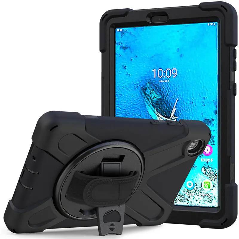 Tablet Case for Lenovo M8 Tb-8505 M8 Tb-8705 8 Shockproof Drop Resistance All-Round Protection with Rope Hand Held 360 Rotation