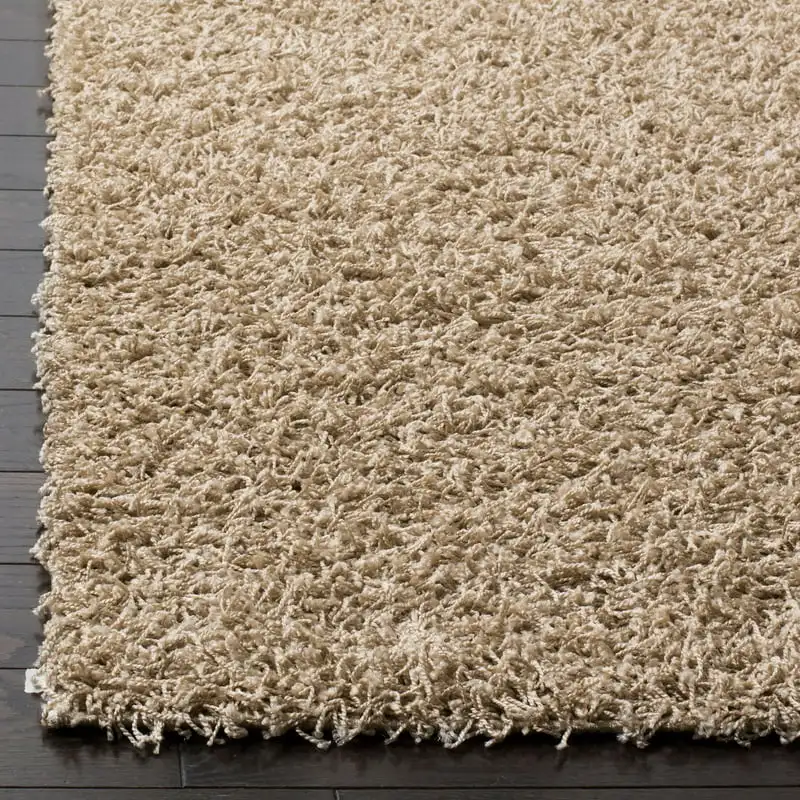 

Stylish Beige Solid Plush Shag 2'3" x 8' Runner Rug, Luxurious High-Pile Home Decor Accent for Floors
