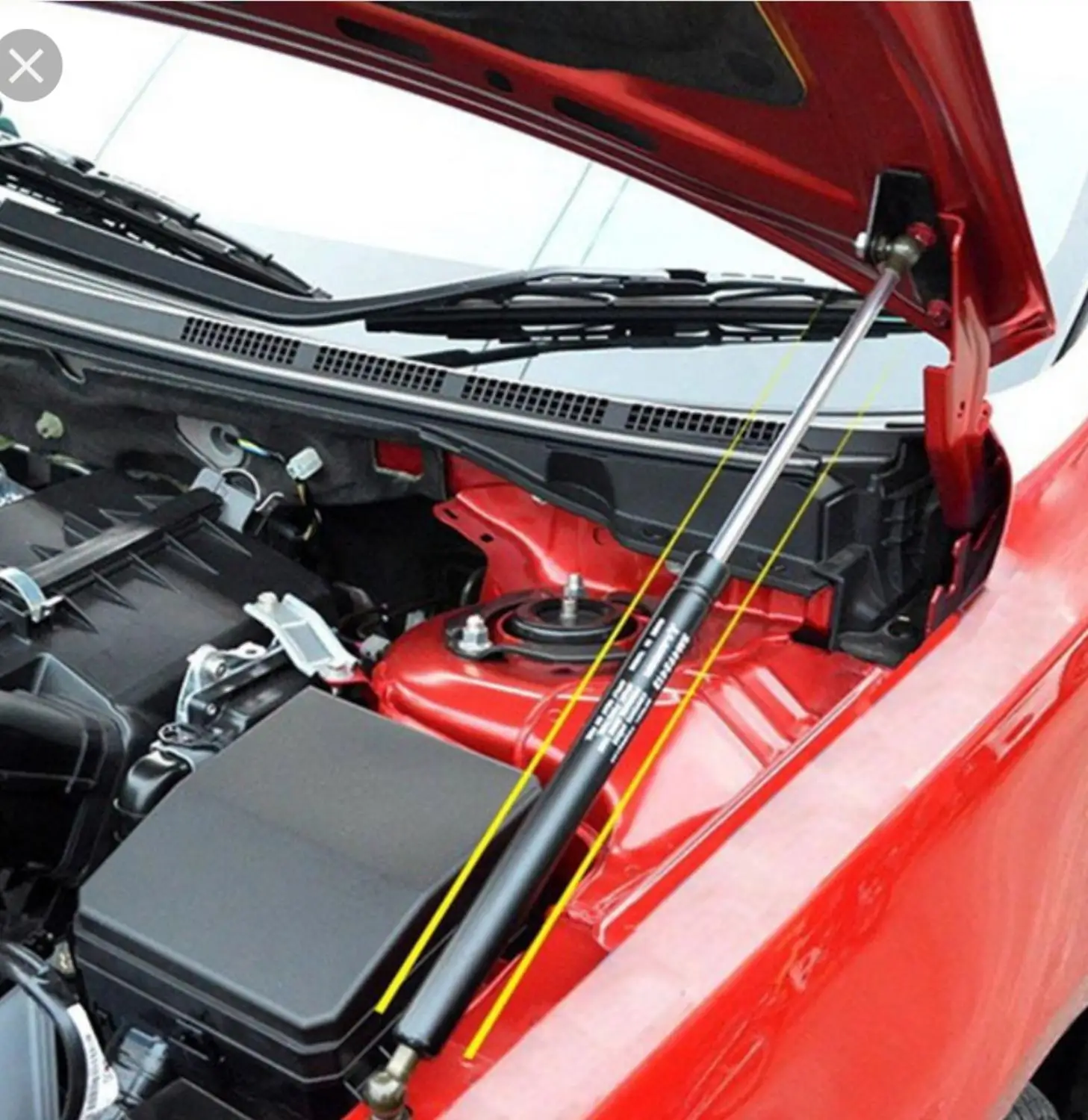 Фото Комплект из 2 газовых упоров капота для Mitsubishi 3G Eclipse III D52A/D53A (кабриолет/купе) 1999-2005, передние, для модификации, с функцией подъема №4