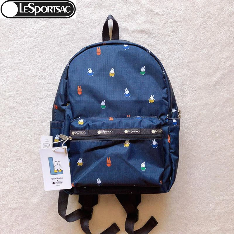 

Kawaii Miffy Anime Cartoon Lesportsac Waterproof Lightweight Backpack Student School Bag Backpack