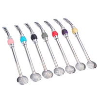 stainless steel straws yerba mate tea bombilla gourd reusable drinking straws filtered spoon straw mate drink bar accessories