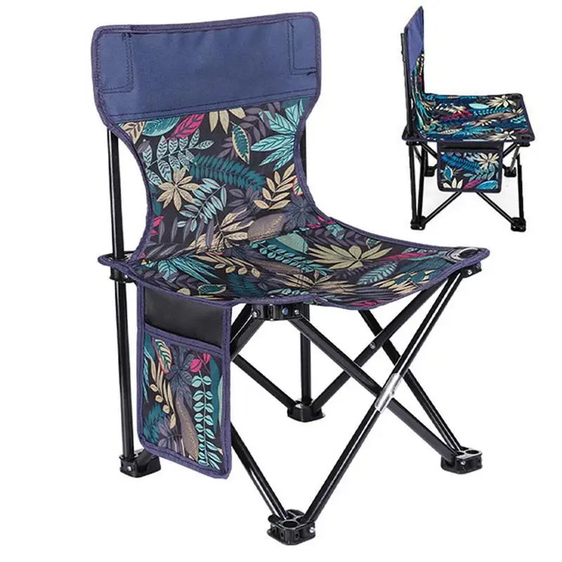 

Fishing Chair Folding Camping Chair Picnic Seat With Backrest Lightweight Portable Heavy Duty Chair For Beach Fishing Hiking BBQ