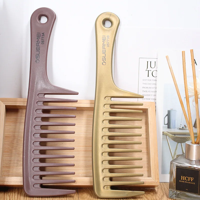 

Антистатическая большая Расческа с широкими зубьями, расческа для парикмахерской, Женская Расческа с отверстиями для подвешивания, щетка д...